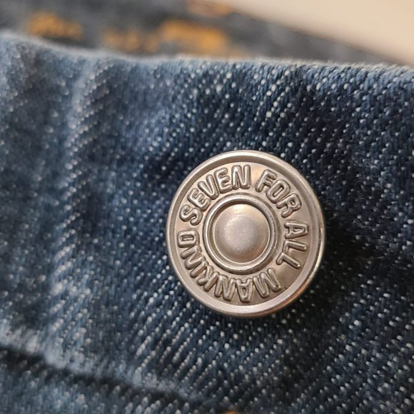 7 For All Mankind Blue Flare Jeans - Picture 3 of 12